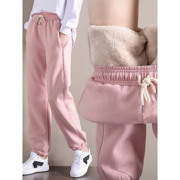 Delilah | Fleece-Lined High-Waisted Sweatpants for Winter