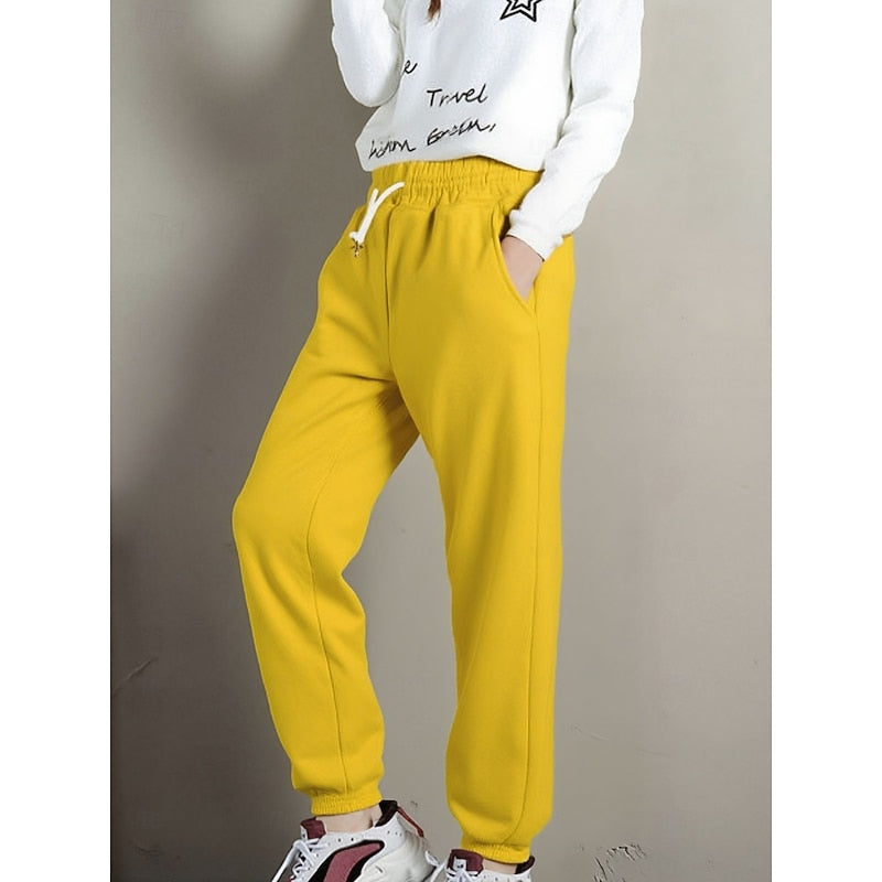 Delilah | Fleece-Lined High-Waisted Sweatpants for Winter
