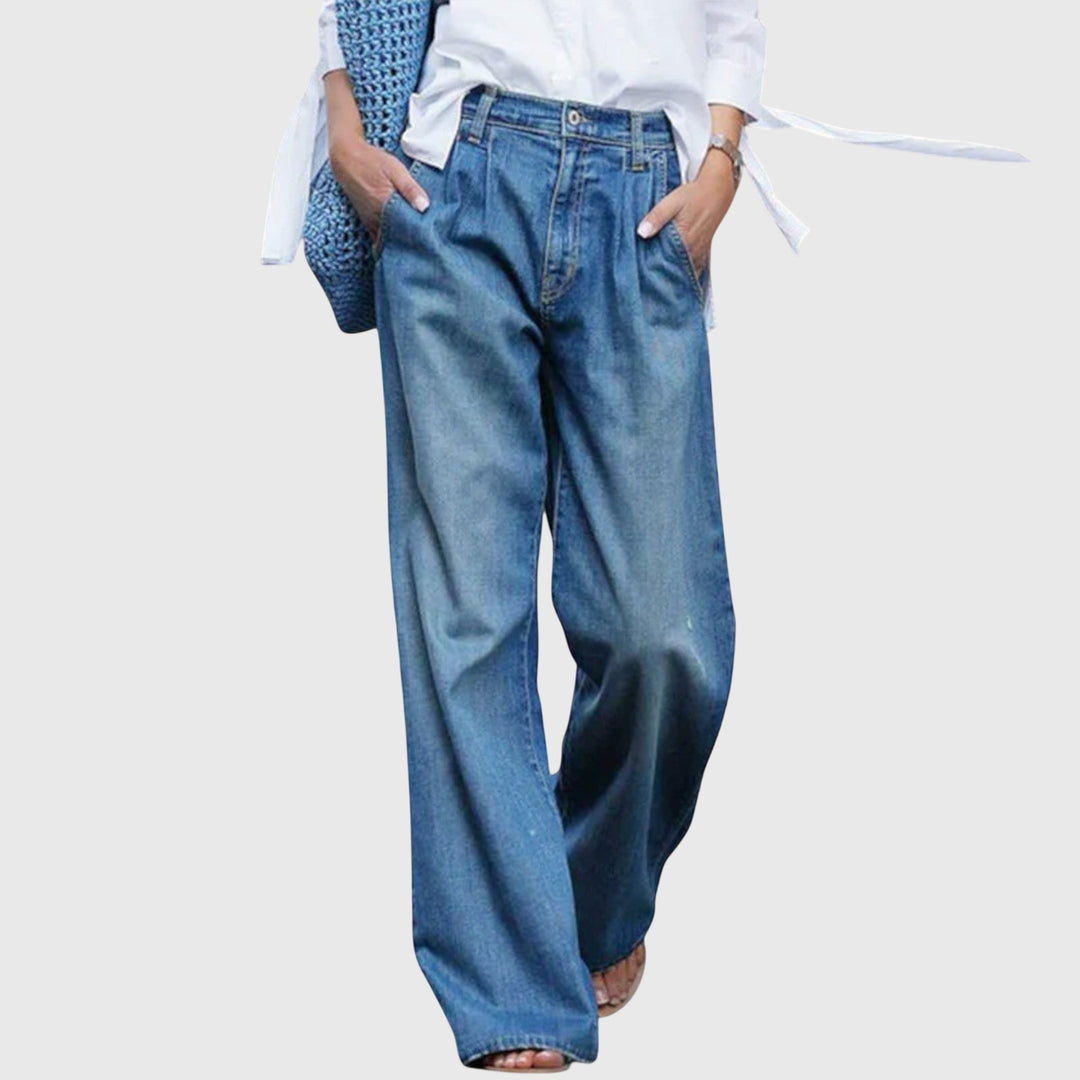 Danielle | Pleated High-Waisted Baggy Wide-Leg Jeans