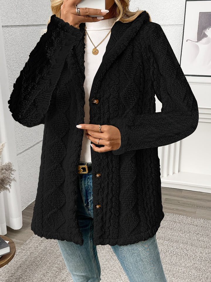 Debra | Button-Front Sherpa Coat for Winter
