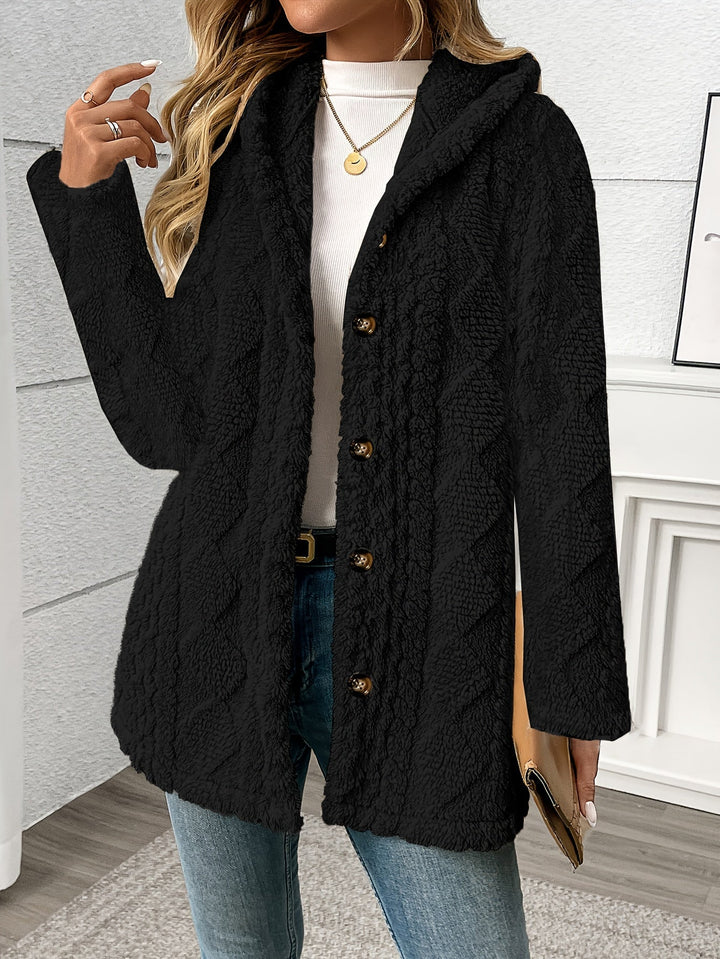 Debra | Button-Front Sherpa Coat for Winter