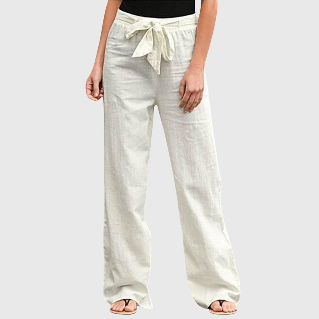 Diane | Tie-Belt High-Waisted Wide-Leg Pants for Summer