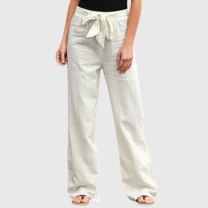 Diane | Tie-Belt High-Waisted Wide-Leg Pants for Summer