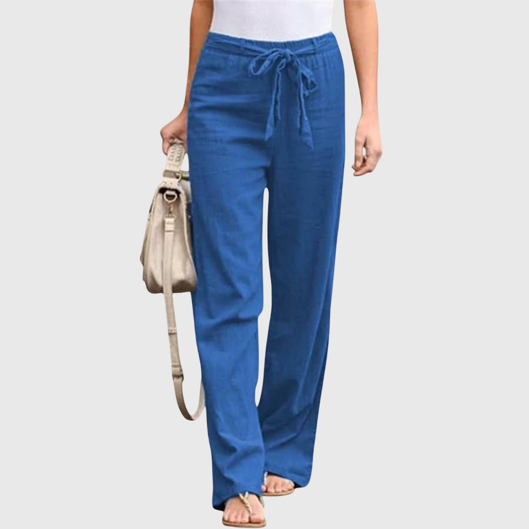 Diane | Tie-Belt High-Waisted Wide-Leg Pants for Summer
