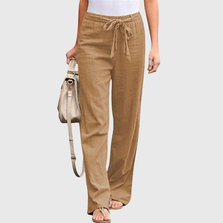 Diane | Tie-Belt High-Waisted Wide-Leg Pants for Summer