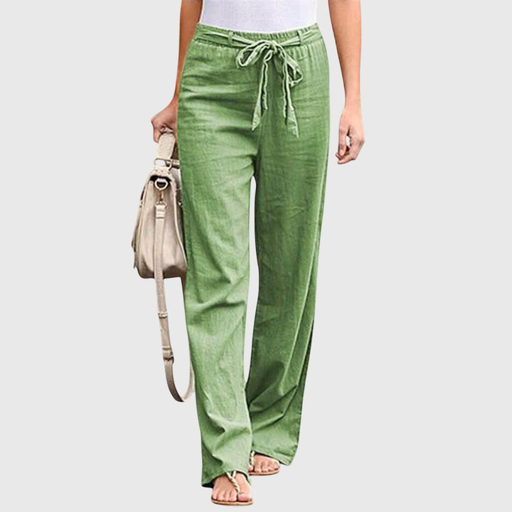 Diane | Tie-Belt High-Waisted Wide-Leg Pants for Summer