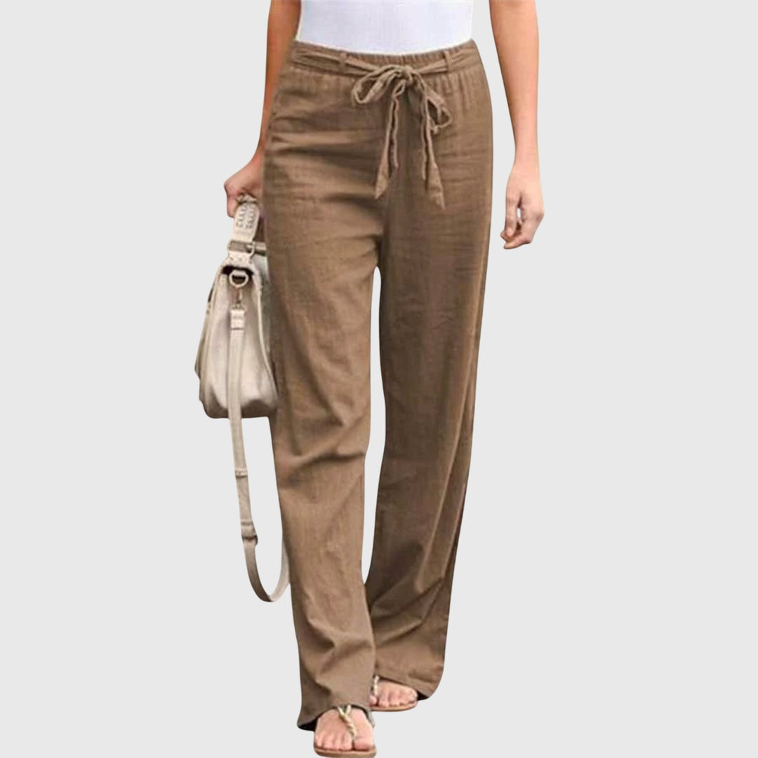 Diane | Tie-Belt High-Waisted Wide-Leg Pants for Summer