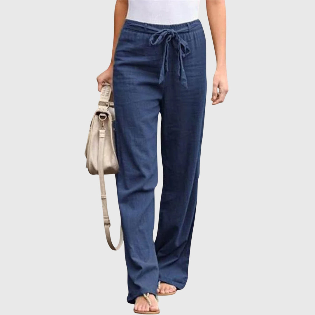 Diane | Tie-Belt High-Waisted Wide-Leg Pants for Summer
