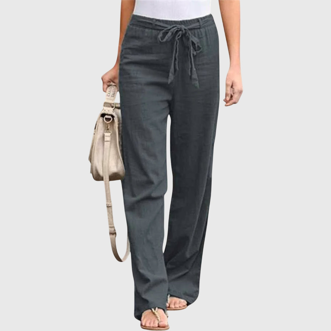 Diane | Tie-Belt High-Waisted Wide-Leg Pants for Summer