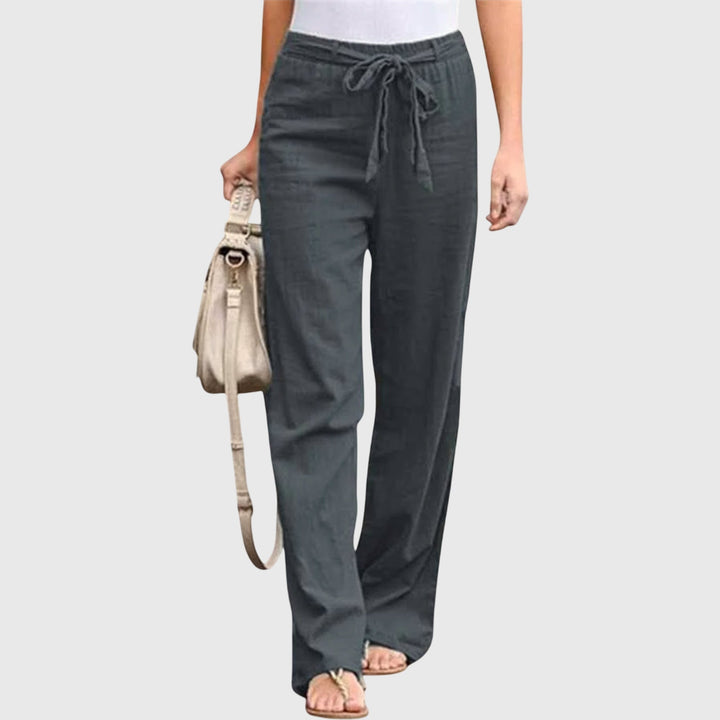 Diane | Tie-Belt High-Waisted Wide-Leg Pants for Summer