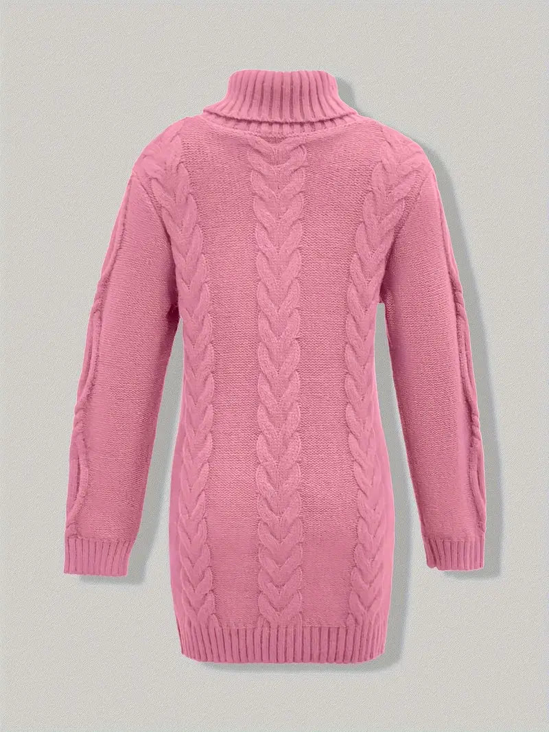 Deanna | Long Oversized Cable-Knit Turtleneck Sweater for Winter