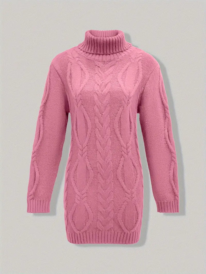 Deanna | Long Oversized Cable-Knit Turtleneck Sweater for Winter