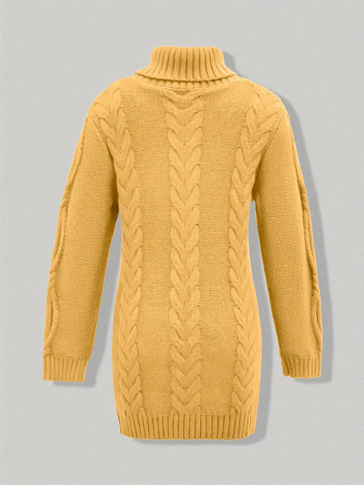 Deanna | Long Oversized Cable-Knit Turtleneck Sweater for Winter