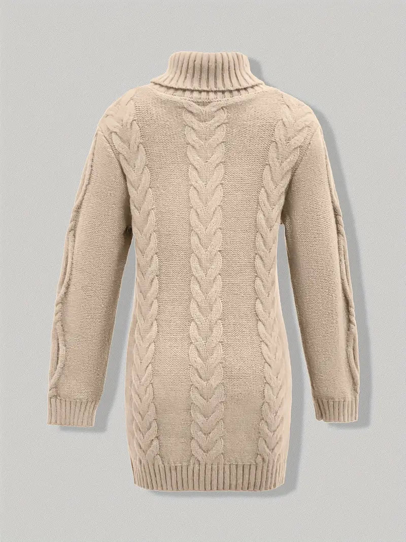 Deanna | Long Oversized Cable-Knit Turtleneck Sweater for Winter