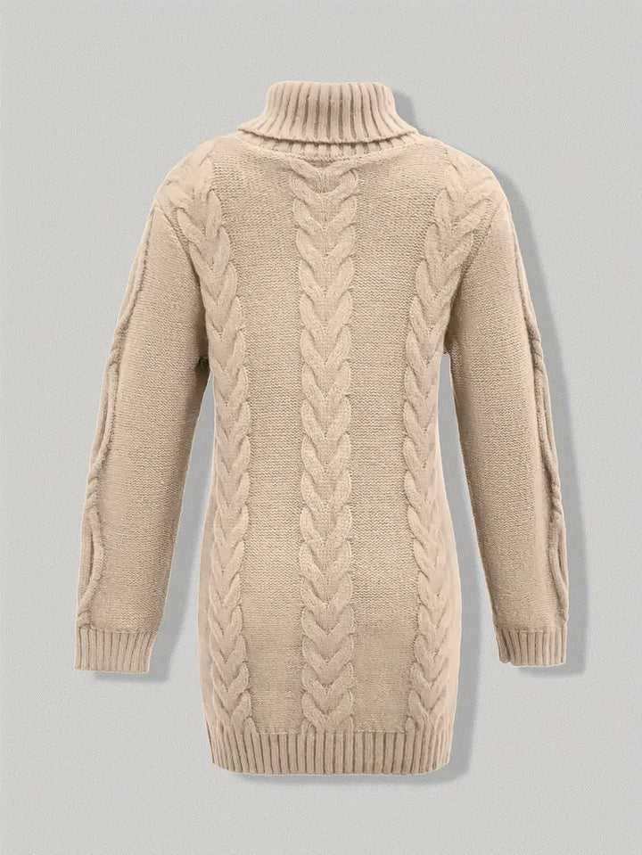 Deanna | Long Oversized Cable-Knit Turtleneck Sweater for Winter