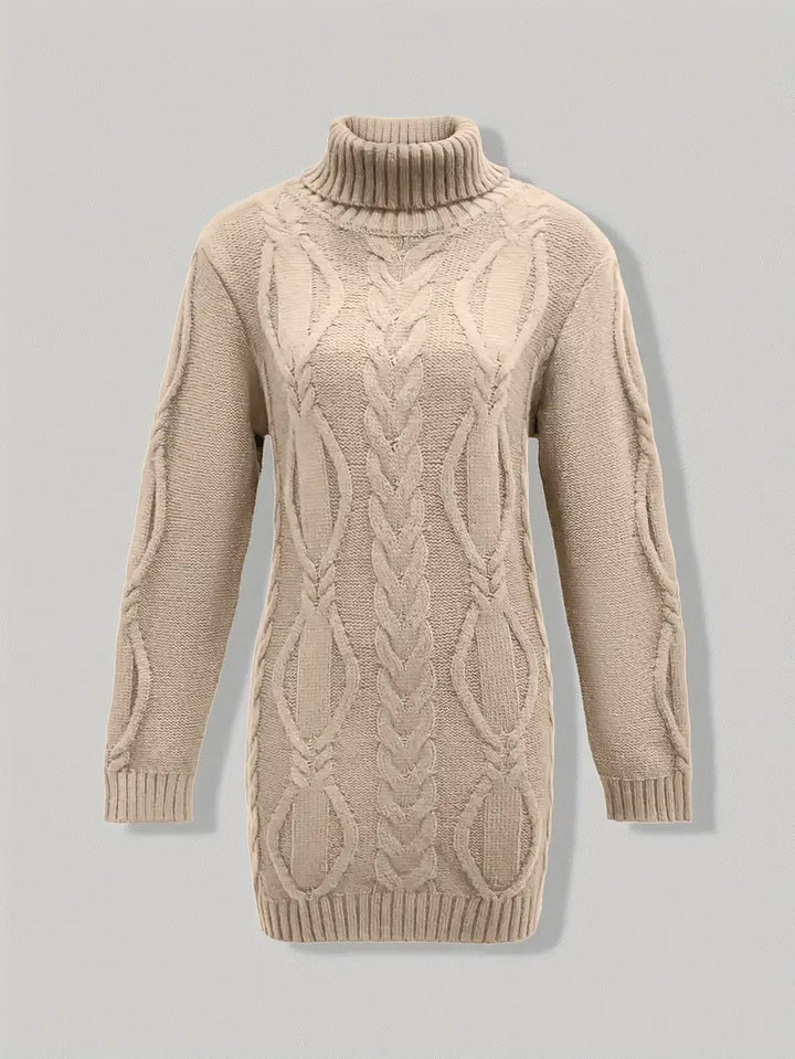 Deanna | Long Oversized Cable-Knit Turtleneck Sweater for Winter