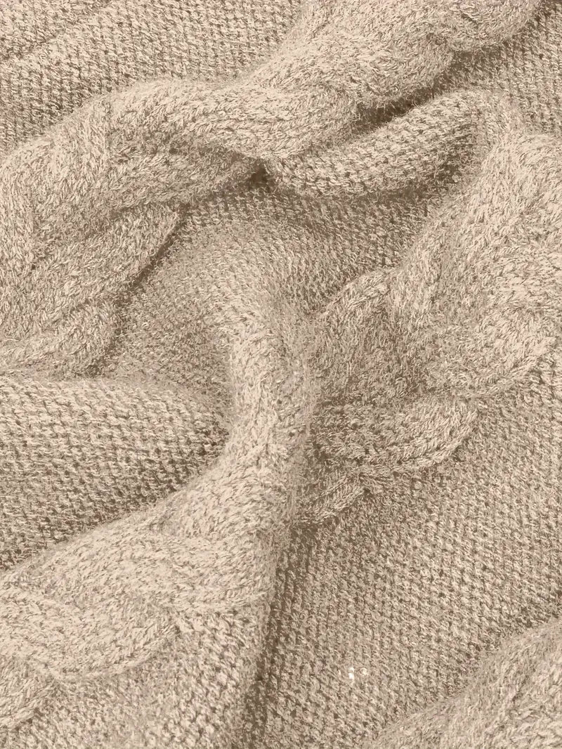 Deanna | Long Oversized Cable-Knit Turtleneck Sweater for Winter
