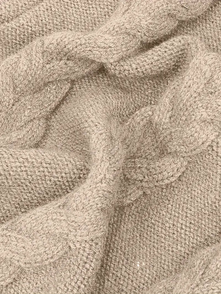 Deanna | Long Oversized Cable-Knit Turtleneck Sweater for Winter
