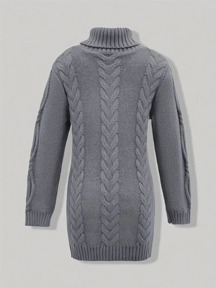Deanna | Long Oversized Cable-Knit Turtleneck Sweater for Winter