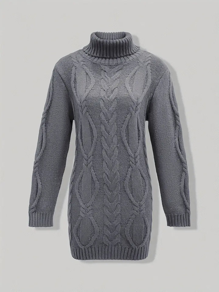 Deanna | Long Oversized Cable-Knit Turtleneck Sweater for Winter