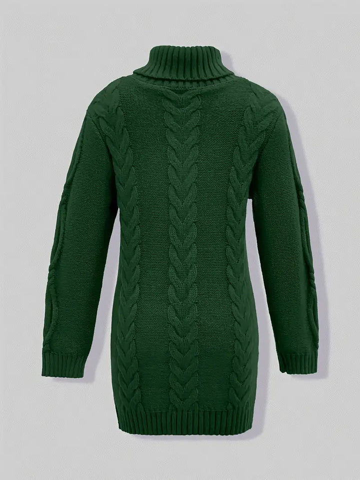 Deanna | Long Oversized Cable-Knit Turtleneck Sweater for Winter