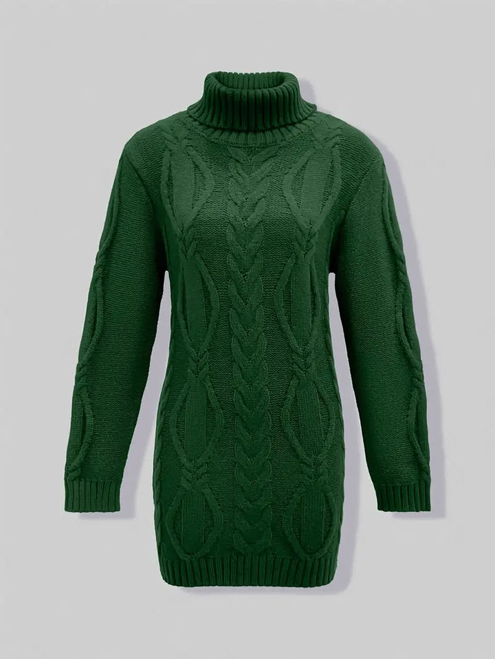 Deanna | Long Oversized Cable-Knit Turtleneck Sweater for Winter