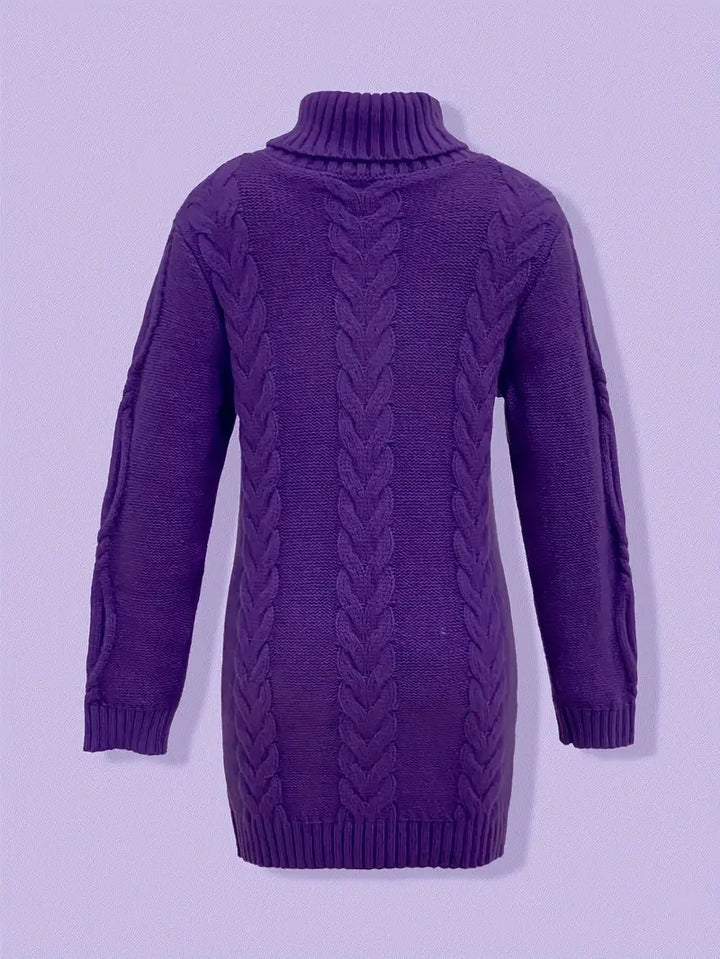 Deanna | Long Oversized Cable-Knit Turtleneck Sweater for Winter