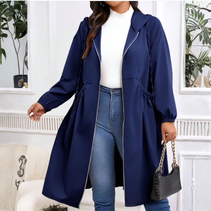 Daisy | Drawstring-Waist Hooded Trench Coat