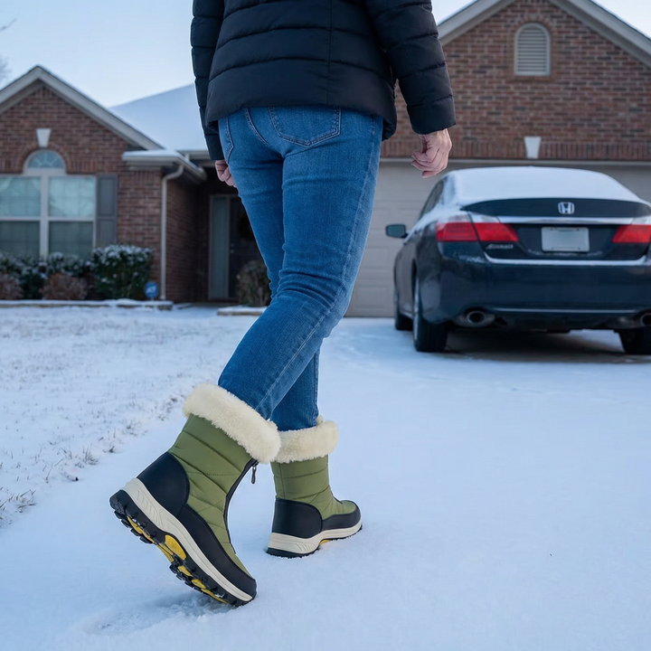 Dakota | Quilted Faux Fur-Lined Zip Snow Boots