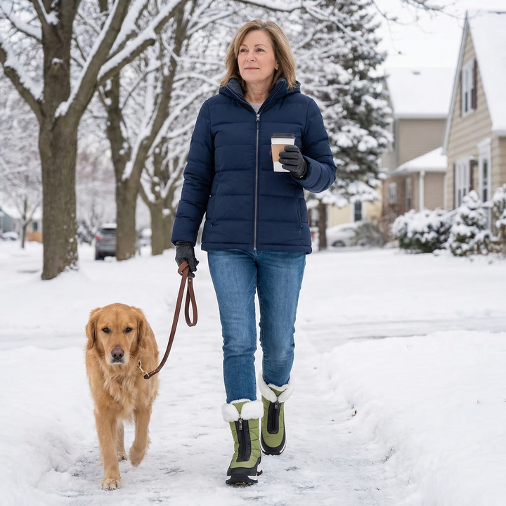 Dakota | Quilted Faux Fur-Lined Zip Snow Boots
