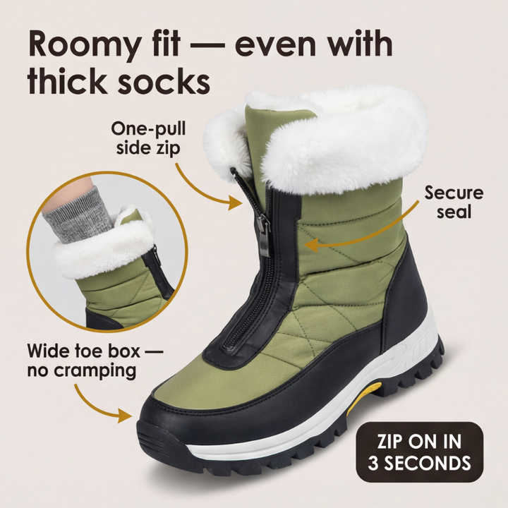 Dakota | Quilted Faux Fur-Lined Zip Snow Boots