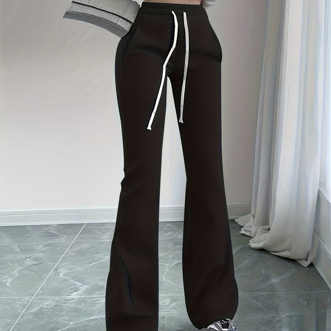 Felicia | High-Waisted Drawstring Flared Sweatpants