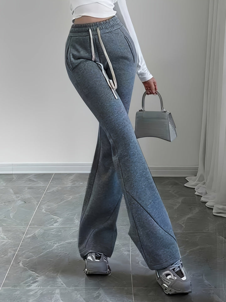 Felicia | High-Waisted Drawstring Flared Sweatpants