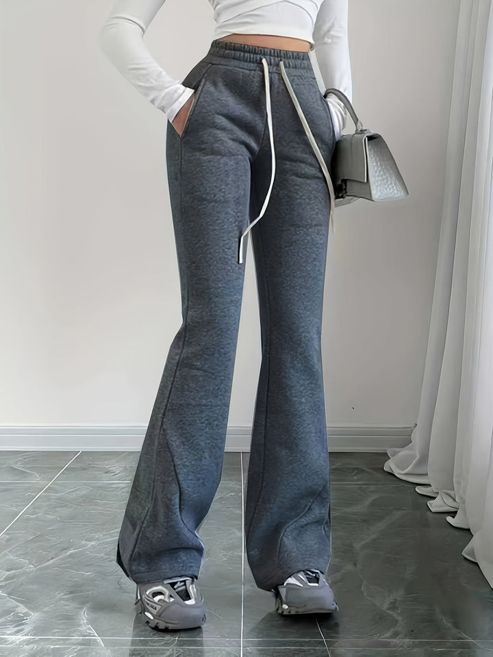 Felicia | High-Waisted Drawstring Flared Sweatpants