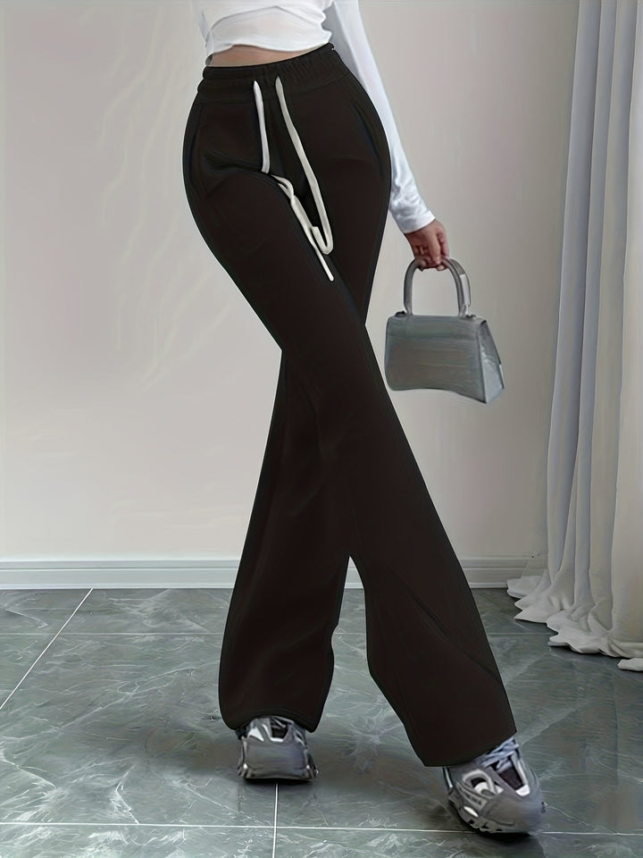 Felicia | High-Waisted Drawstring Flared Sweatpants