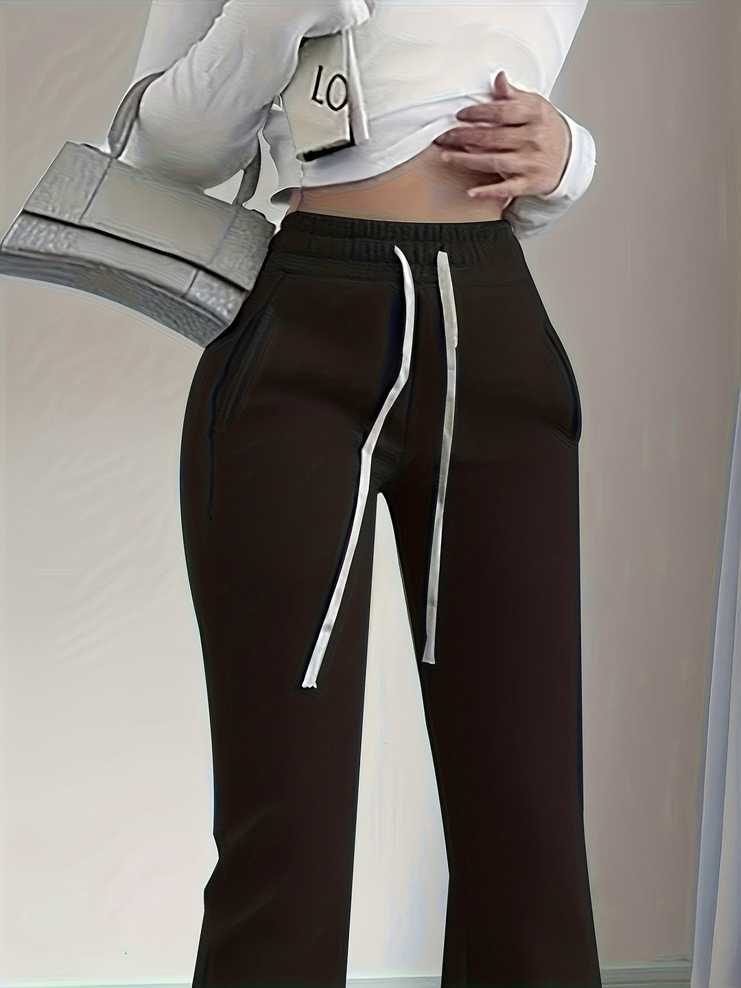 Felicia | High-Waisted Drawstring Flared Sweatpants
