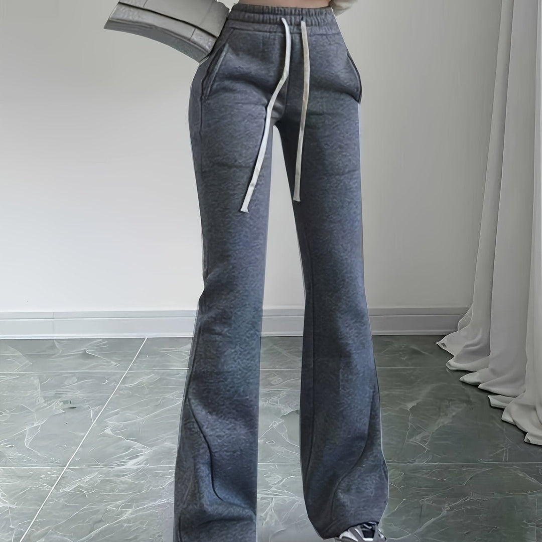 Felicia | High-Waisted Drawstring Flared Sweatpants