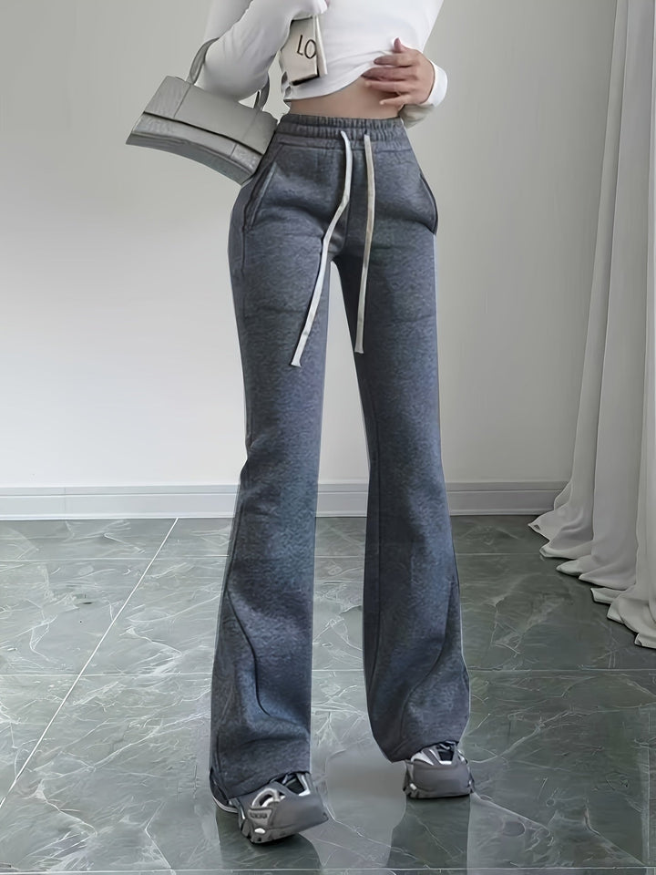 Felicia | High-Waisted Drawstring Flared Sweatpants
