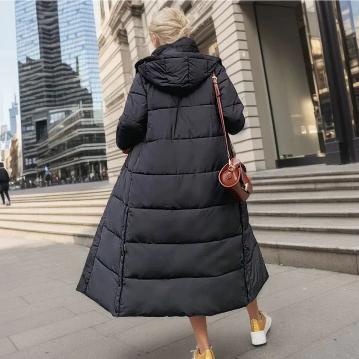 Fiona | Hooded Quilted Long Puffer Coat