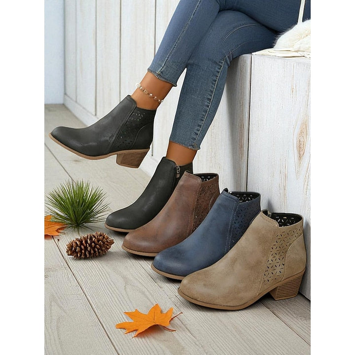 Gerald | Side-Zip Cut-Out Low-Heel Boots