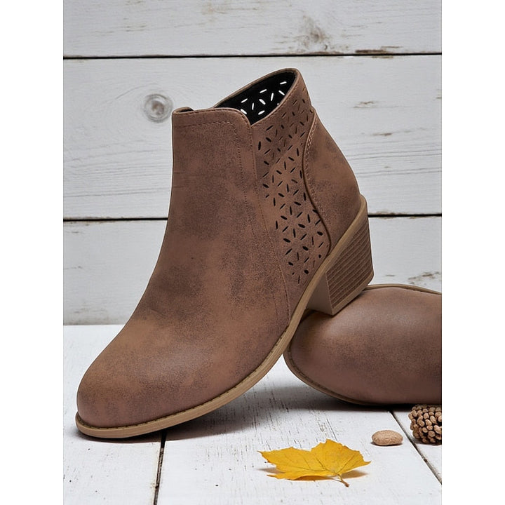 Gerald | Side-Zip Cut-Out Low-Heel Boots