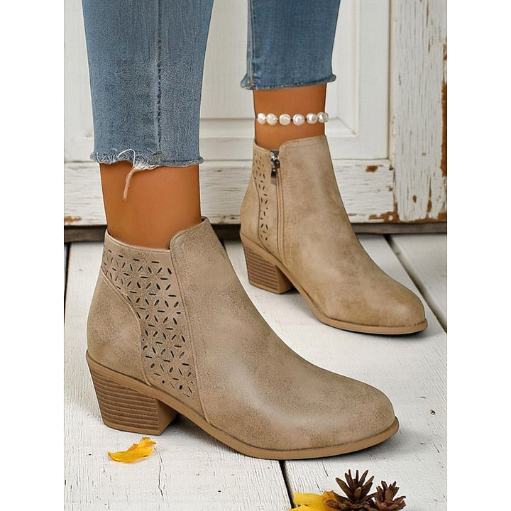 Gerald | Side-Zip Cut-Out Low-Heel Boots