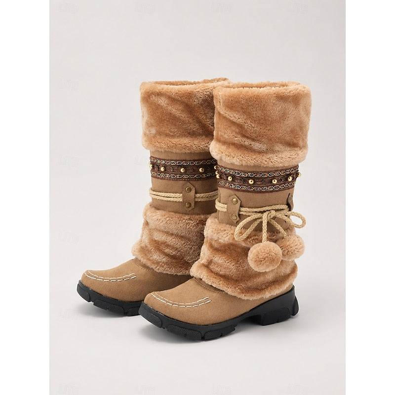 Hannah | Faux Fur-Lined Waterproof Boho Winter Boots