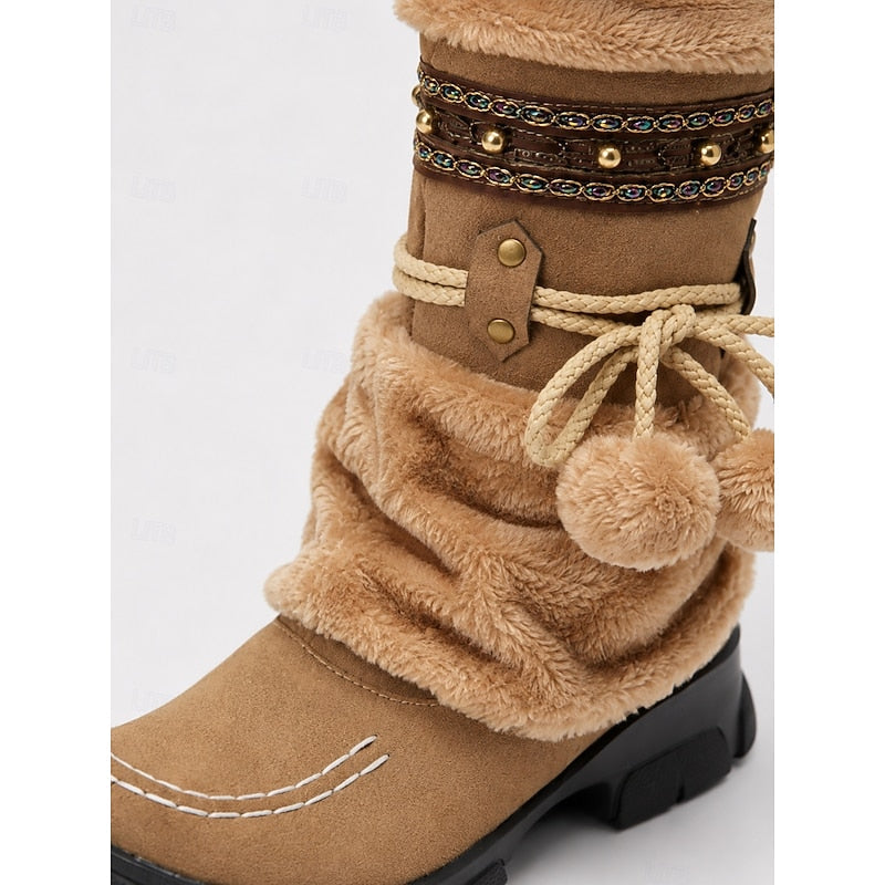 Hannah | Faux Fur-Lined Waterproof Boho Winter Boots
