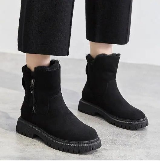 Hailey | Fleece-Lined Lug-Sole Ankle Snow Boots