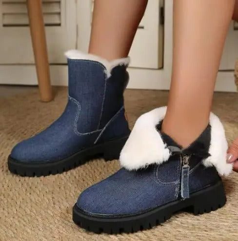 Hailey | Fleece-Lined Lug-Sole Ankle Snow Boots