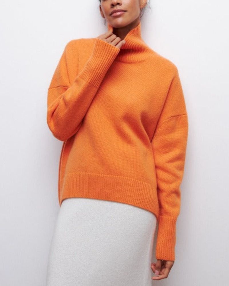 Lillian | Poncho-Drape Oversized Turtleneck Sweater