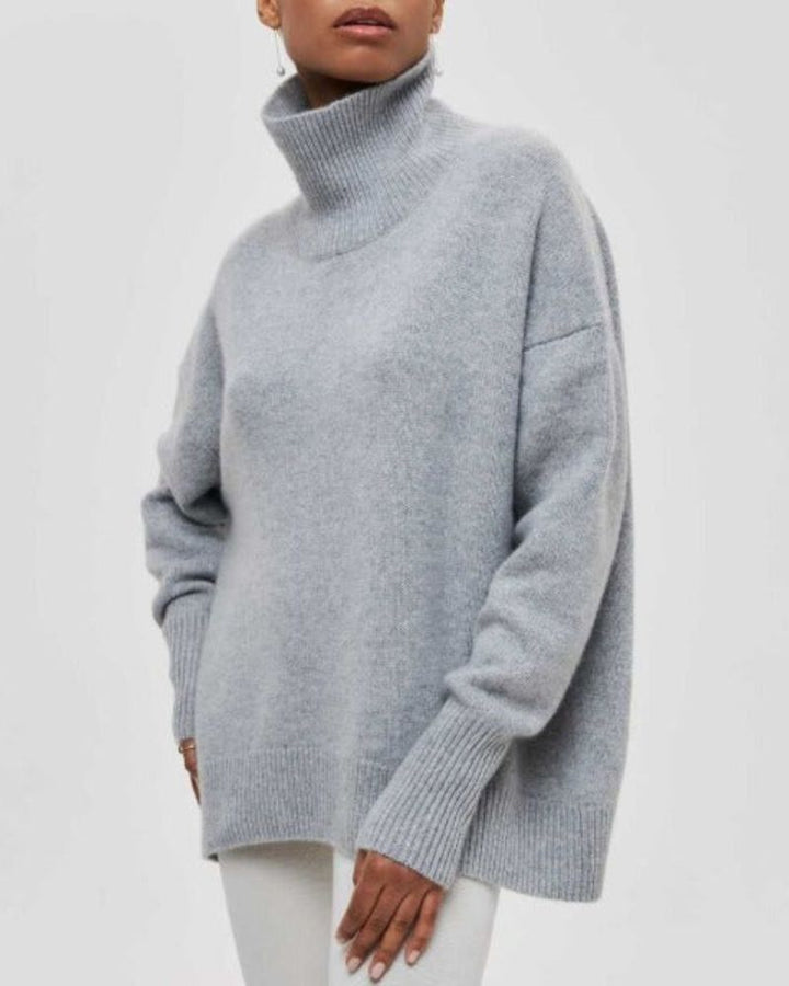 Lillian | Poncho-Drape Oversized Turtleneck Sweater