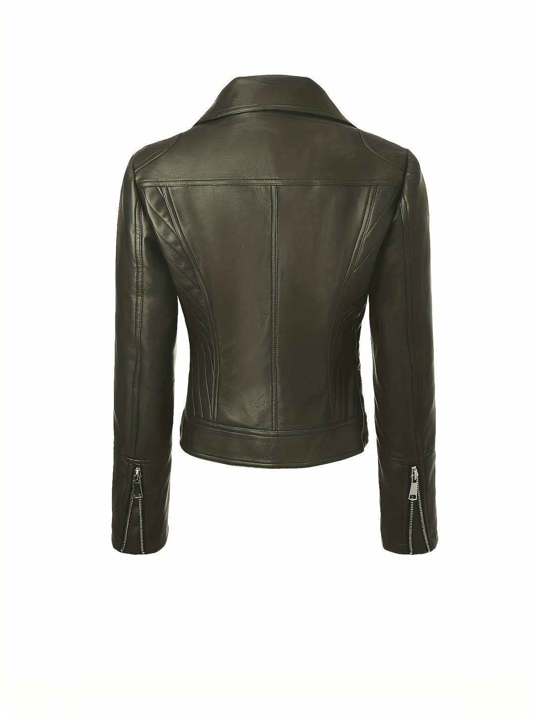 Lacey | Asymmetric-Zip Faux-Leather Biker Jacket