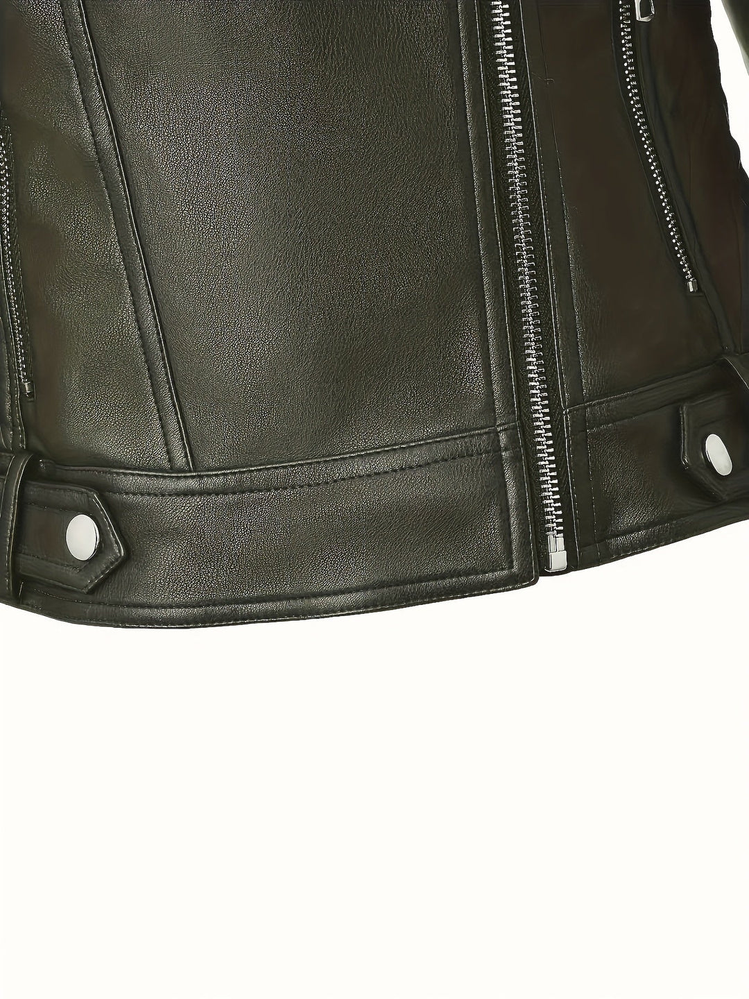 Lacey | Asymmetric-Zip Faux-Leather Biker Jacket